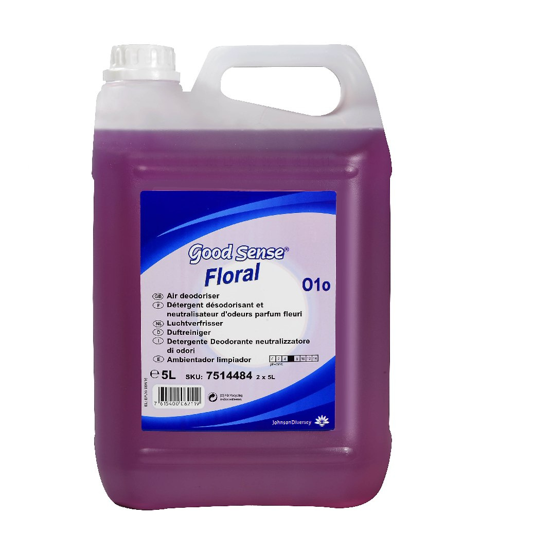 GOOD SENSE FLORAL 5L preparat do mycia podłóg i wszystkich powierzchni zmywalnych oraz odświeżania powietrza. Zawiera technologi GOOD SENSE FLORAL 5L preparat do mycia podłóg i wszystkich powierzchni zmywalnych oraz odświeżania powietrza. Zawiera technologi